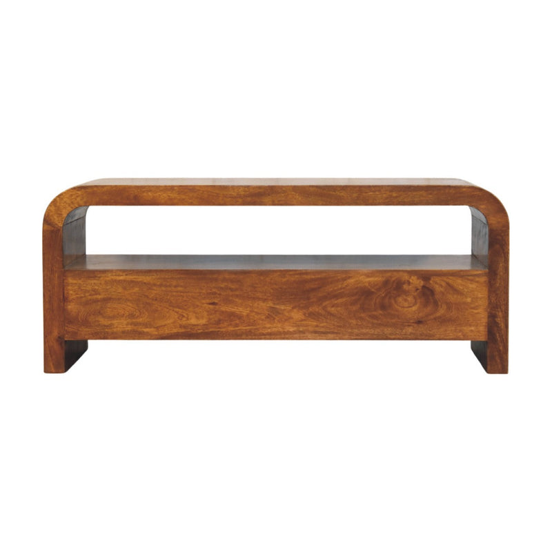 Darcy 3 drawer Open Shelf Chestnut Media unit Artisan