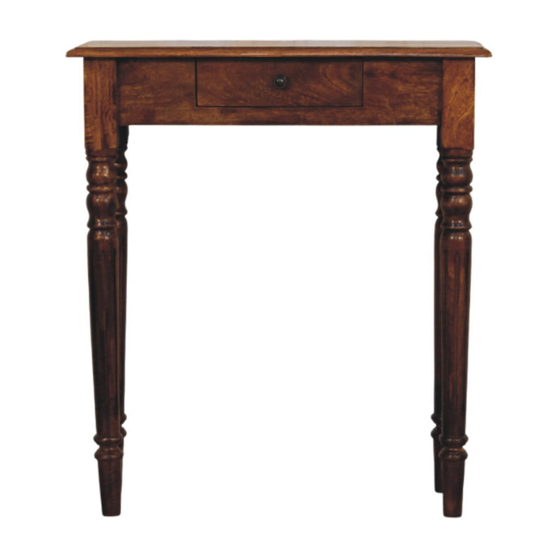 Turned Legs 1 Drawer Chestnut Console Table Artisan