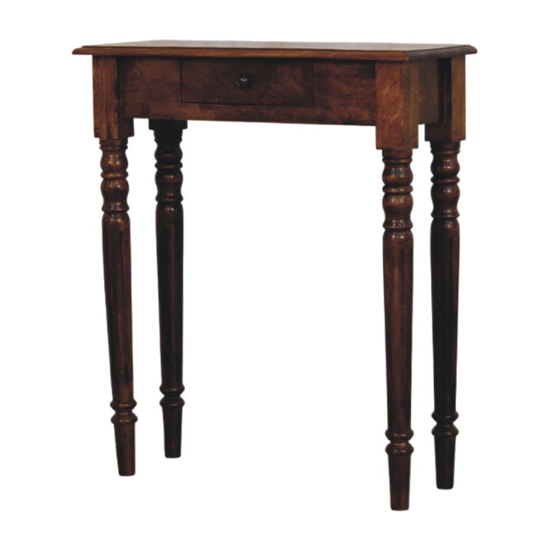 Turned Legs 1 Drawer Chestnut Console Table Artisan