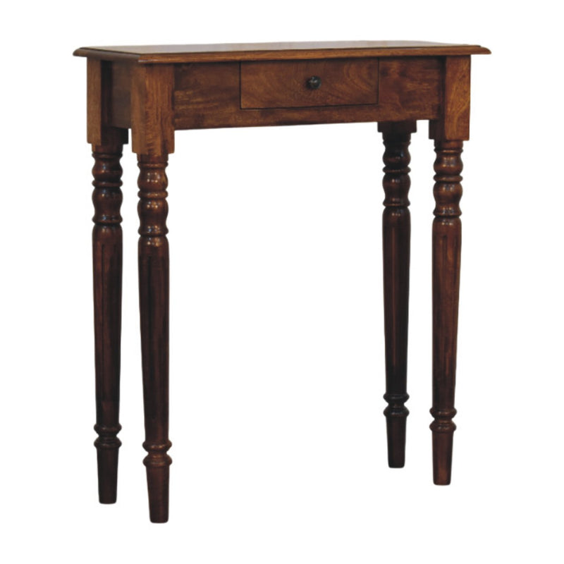 Turned Legs 1 Drawer Chestnut Console Table Artisan