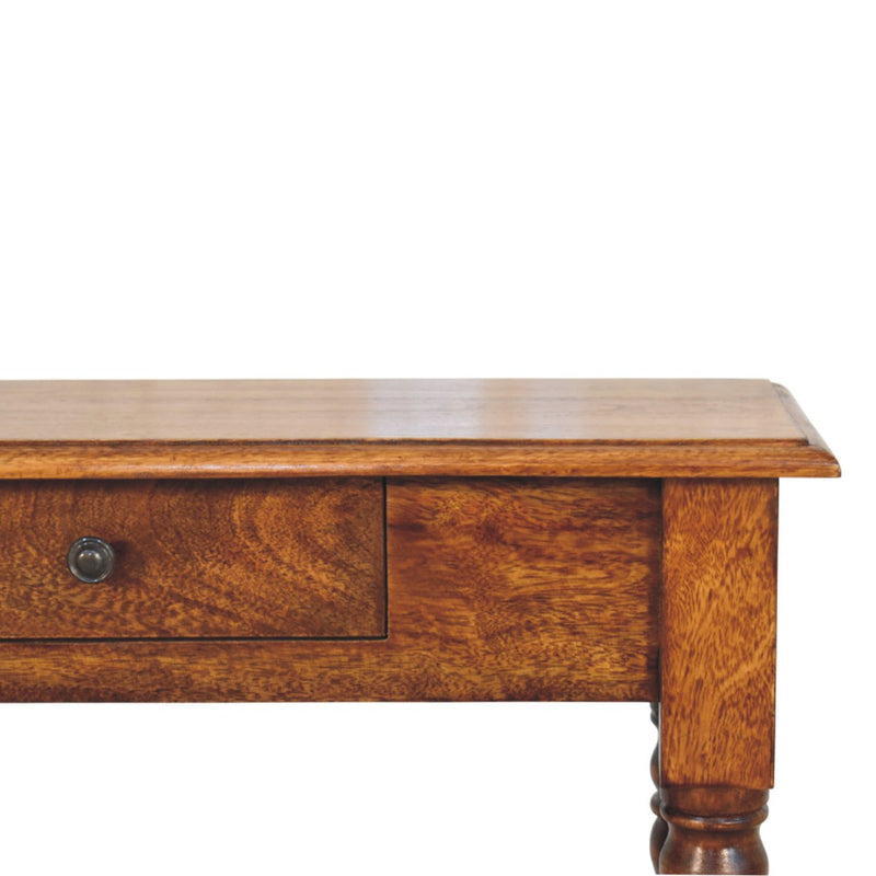 Turned Legs 1 Drawer Chestnut Console Table Artisan