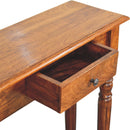 Turned Legs 1 Drawer Chestnut Console Table Artisan