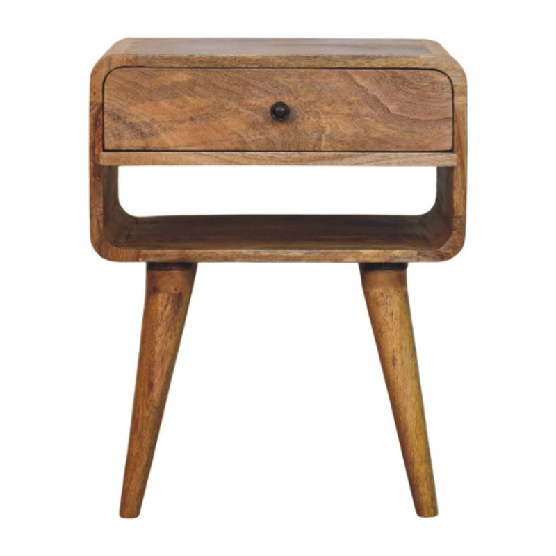 Avora Oak-ish Nightstand with Drawer and open slot Artisan