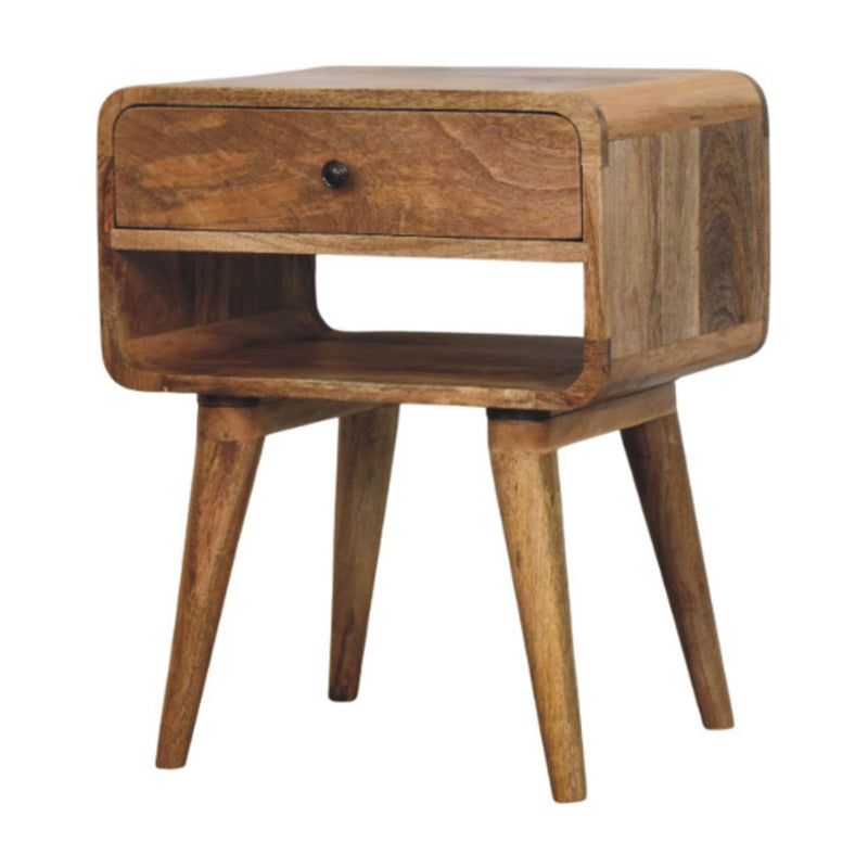 Avora Oak-ish Nightstand with Drawer and open slot Artisan