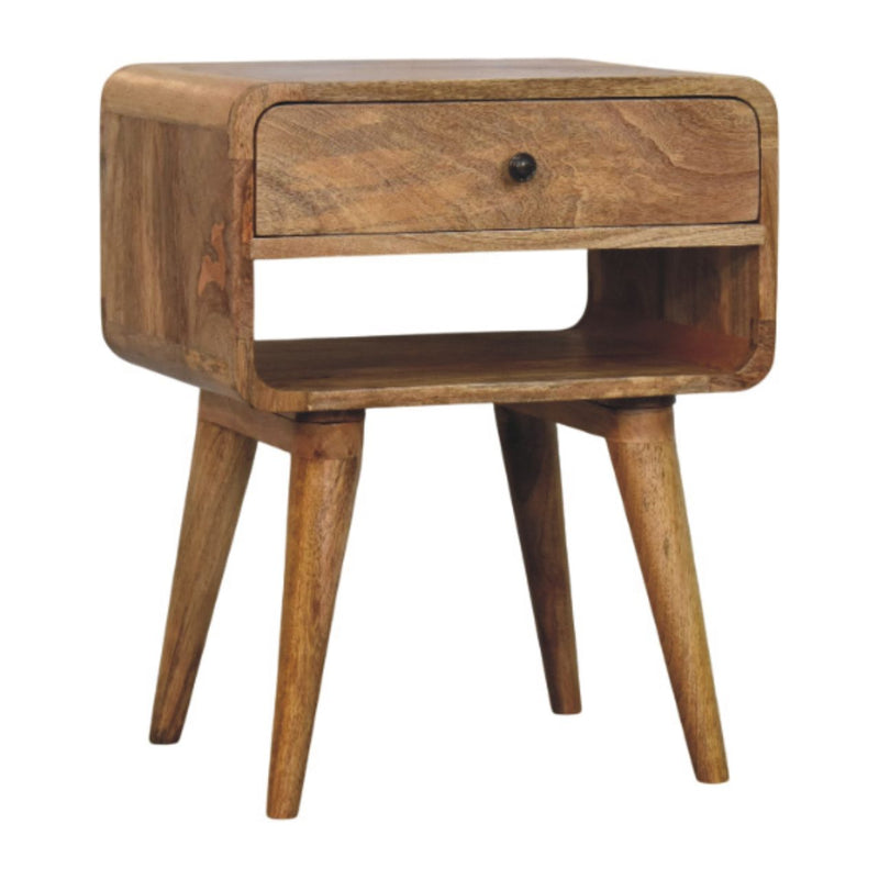 Avora Oak-ish Nightstand with Drawer and open slot Artisan