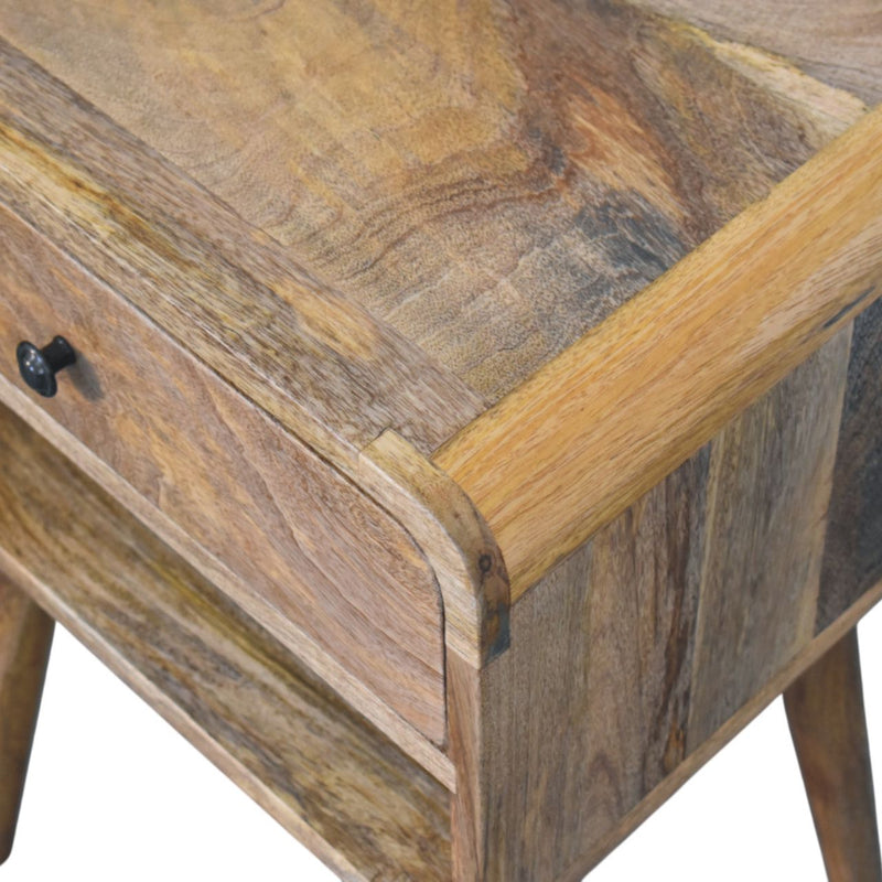 Avora Oak-ish Nightstand with Drawer and open slot Artisan