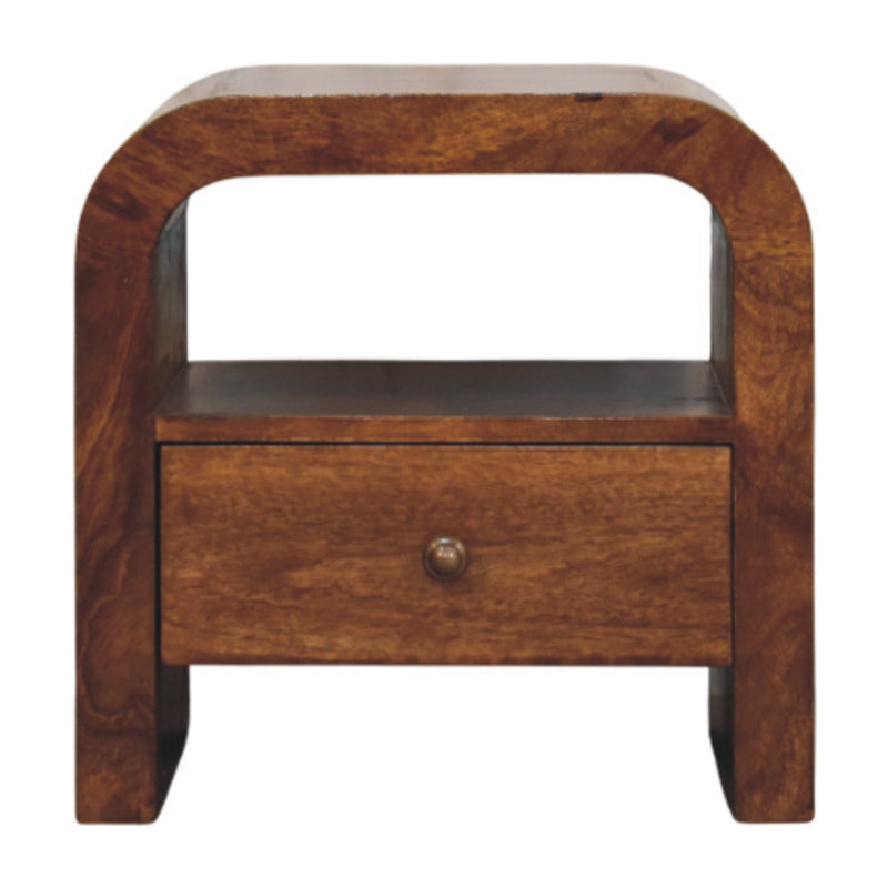 Darcy Chestnut Nightstand with Drawer and open shelf Artisan