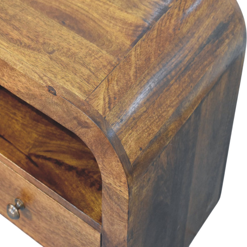 Darcy Chestnut Nightstand with Drawer and open shelf Artisan