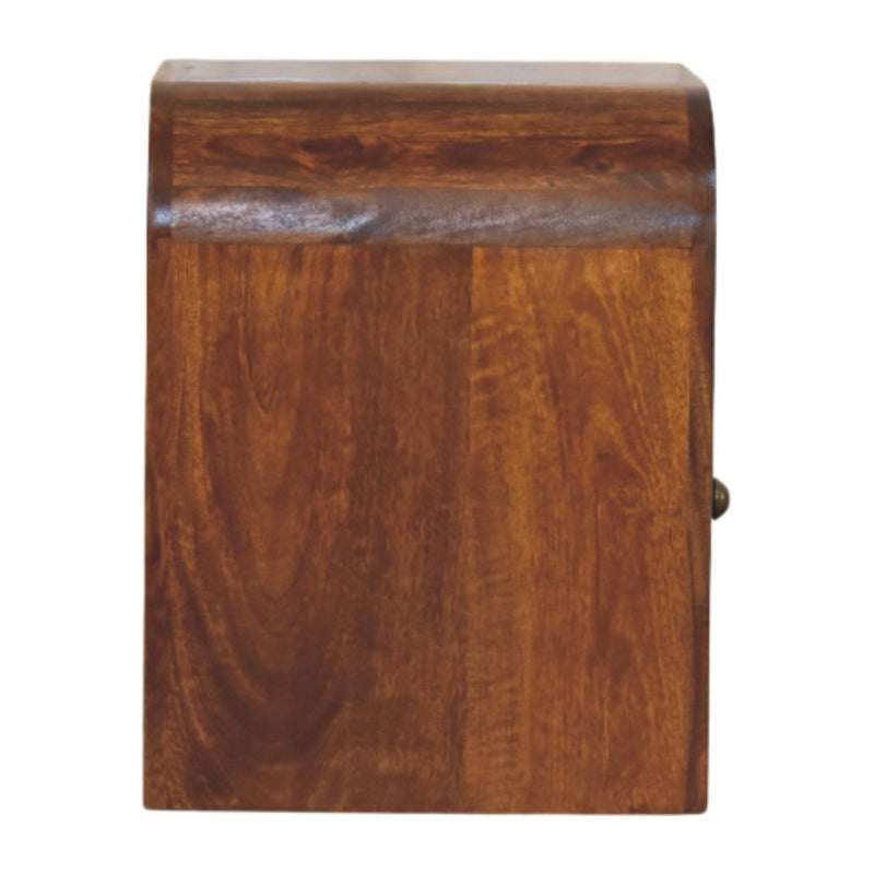 Darcy Chestnut Nightstand with Drawer and open shelf Artisan
