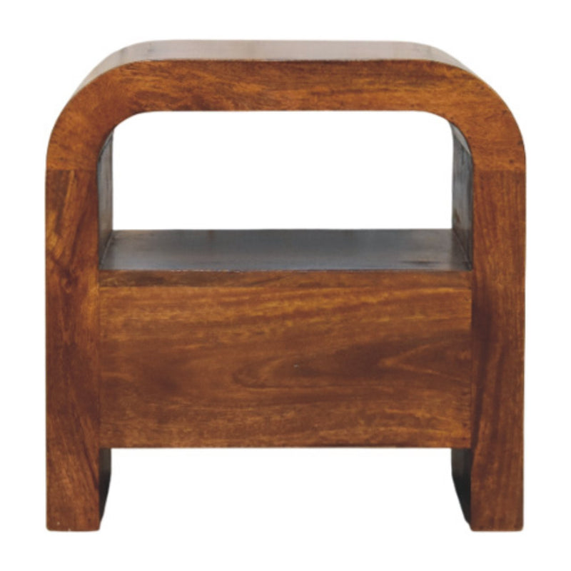 Darcy Chestnut Nightstand with Drawer and open shelf Artisan