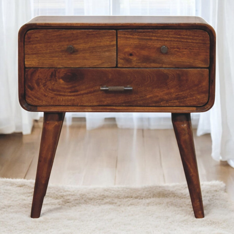 Avora 3-Drawer Chestnut Nightstand Artisan