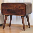 Curved Chestnut nightstand Artisan