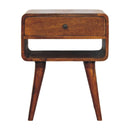 Avora Chestnut Nightstand with Drawer and open slot Artisan