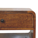 Avora Chestnut Nightstand with Drawer and open slot Artisan