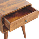 Avora Chestnut Nightstand with Drawer and open slot Artisan