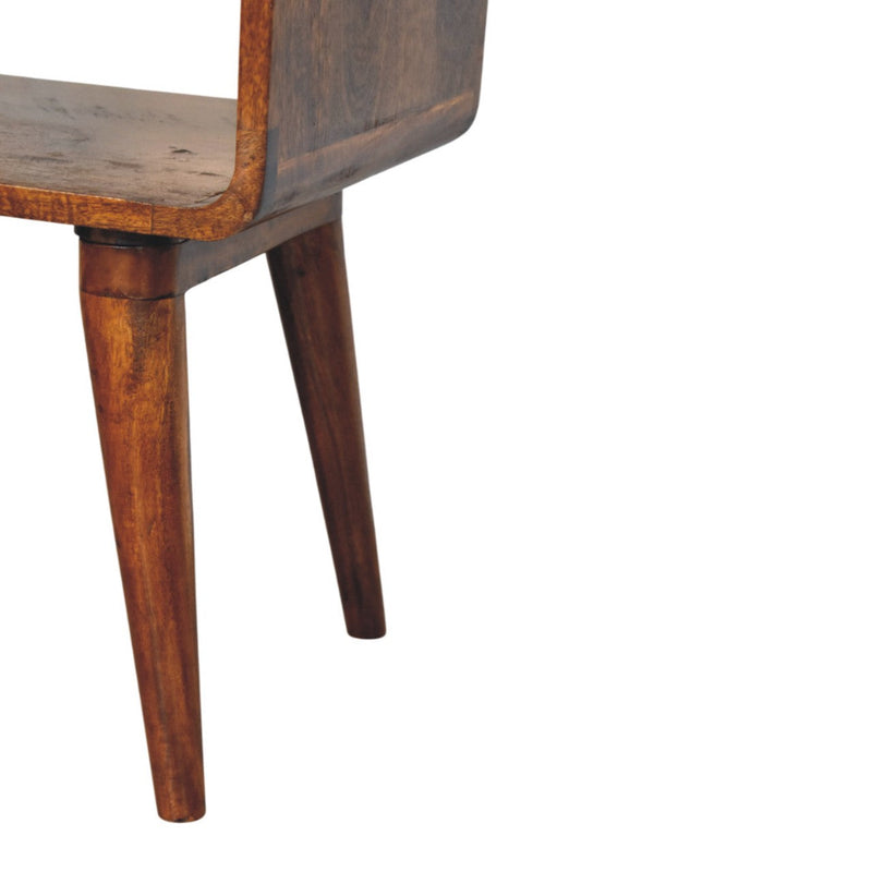 Avora Chestnut Nightstand with Drawer and open slot Artisan