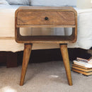 Avora Oak-ish Nightstand with Drawer and open slot Artisan