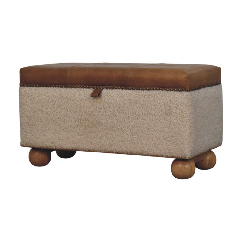 Boucle Lid- up Storage Ottoman Artisan