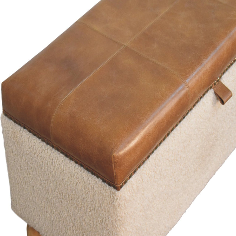 Boucle Lid- up Storage Ottoman Artisan
