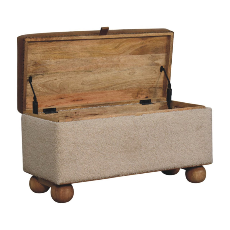 Boucle Lid- up Storage Ottoman Artisan
