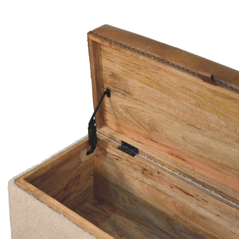 Boucle Lid- up Storage Ottoman Artisan