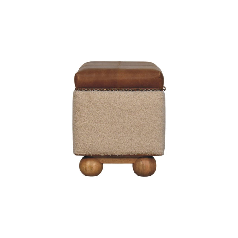 Boucle Lid- up Storage Ottoman Artisan