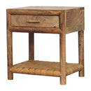 Regency Woven Oak-ish Nightstand with Drawer Artisan