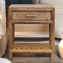 Regency Woven Oak-ish Nightstand with Drawer Artisan