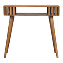 Slatted Oak-ish Console Table Artisan