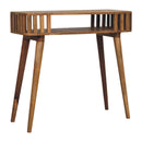 Slatted Oak-ish Console Table Artisan