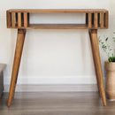 Slatted Oak-ish Console Table Artisan