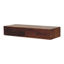 Lunar 2 Drawer Chestnut Wall Mounted Console Table Artisan