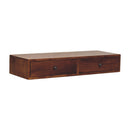 Lunar 2 Drawer Chestnut Wall Mounted Console Table Artisan