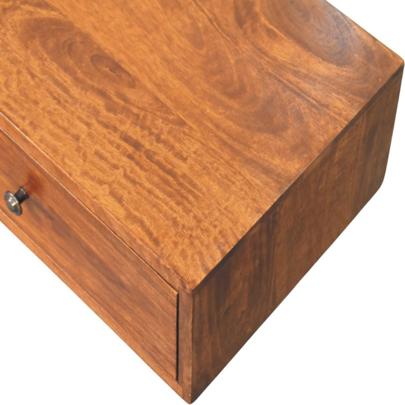 Lunar 2 Drawer Chestnut Wall Mounted Console Table Artisan