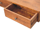 Lunar 2 Drawer Chestnut Wall Mounted Console Table Artisan