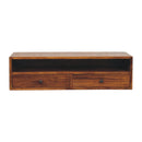 Lunar 2 Drawer Chestnut Wall Mounted Media Unit Artisan