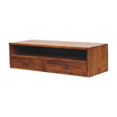 Lunar 2 Drawer Chestnut Wall Mounted Media Unit Artisan