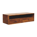 Lunar 2 Drawer Chestnut Wall Mounted Media Unit Artisan