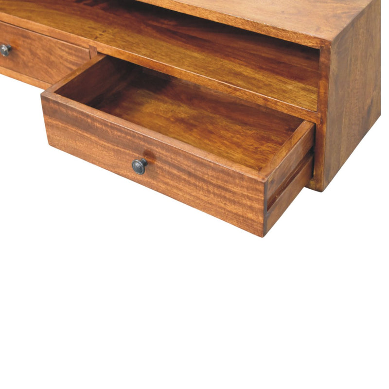 Lunar 2 Drawer Chestnut Wall Mounted Media Unit Artisan