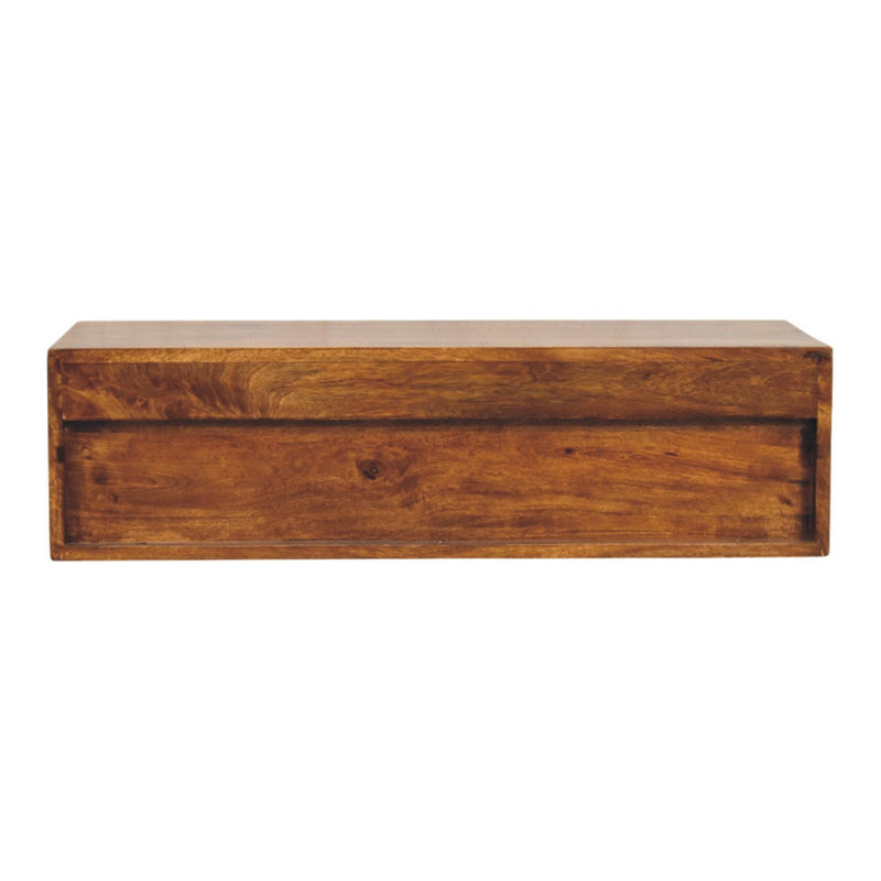 Lunar 2 Drawer Chestnut Wall Mounted Media Unit Artisan