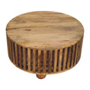 Slatted Round Oak-ish Coffee Table Artisan