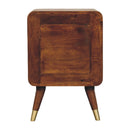 Avora Brass Embossed 2 Drawer Chestnut Nightstand