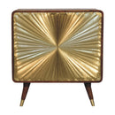 Avora Brass Embossed 2 Door Chestnut Cabinet