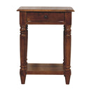 Turned Legs Chestnut 1 Drawer Side Table Artisan