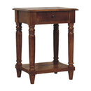 Turned Legs Chestnut 1 Drawer Side Table Artisan