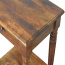 Turned Legs Chestnut 1 Drawer Side Table Artisan