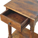 Turned Legs Chestnut 1 Drawer Side Table Artisan