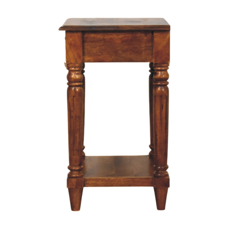 Turned Legs Chestnut 1 Drawer Side Table Artisan