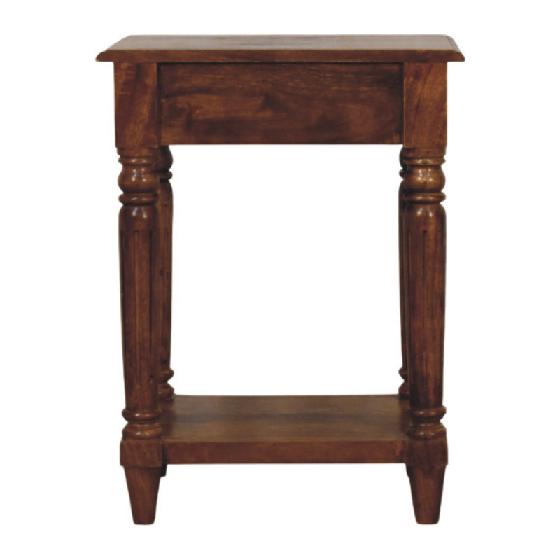Turned Legs Chestnut 1 Drawer Side Table Artisan