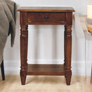 Turned Legs Chestnut 1 Drawer Side Table Artisan